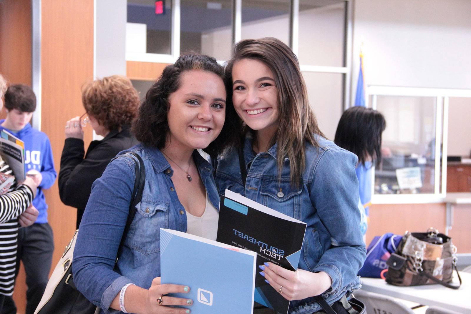 Two students at career fair